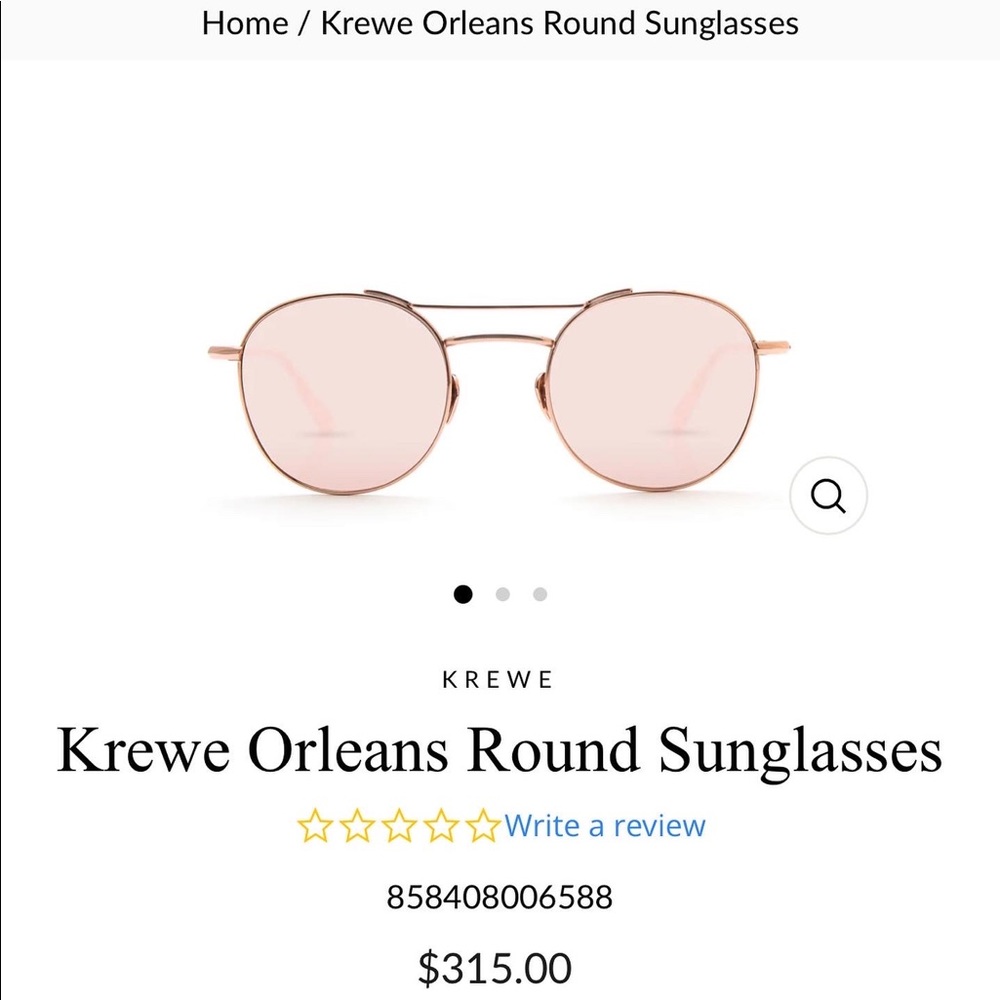 KREWE ORLEANS ROUND SUNGLASSES ROSE GOLD W PURPLE ISH LENSES